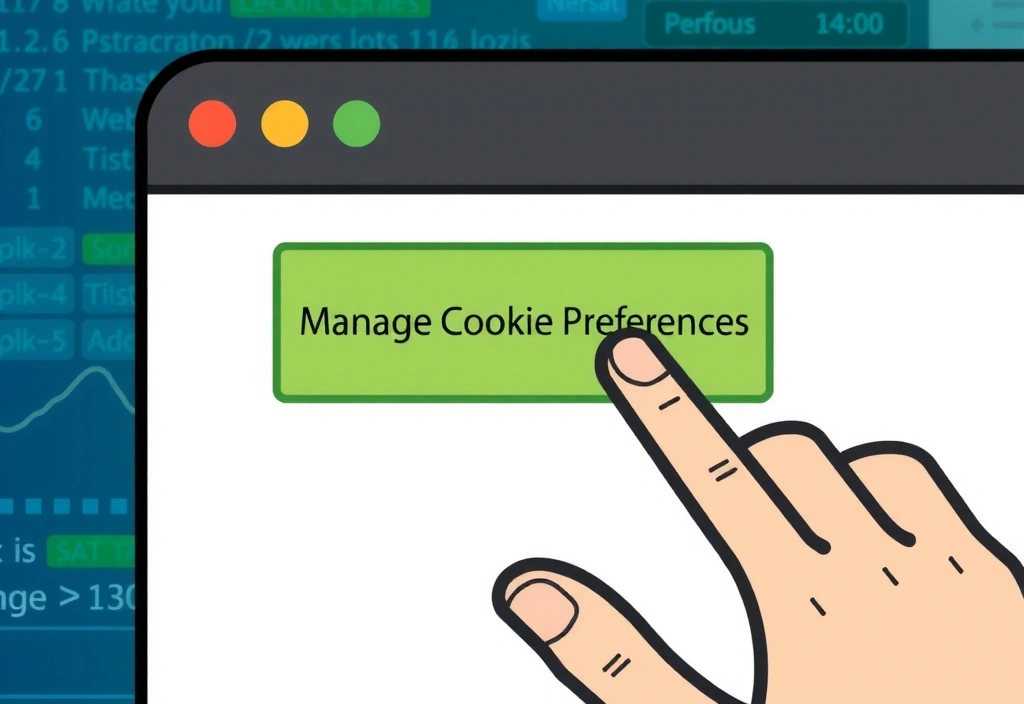 Grafické znázornění volby uživatele ohledně souborů cookie