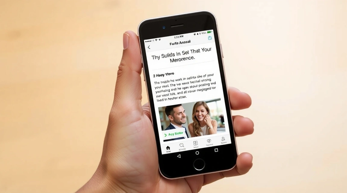 Webové stránky s responzivním designem na mobilním zařízení