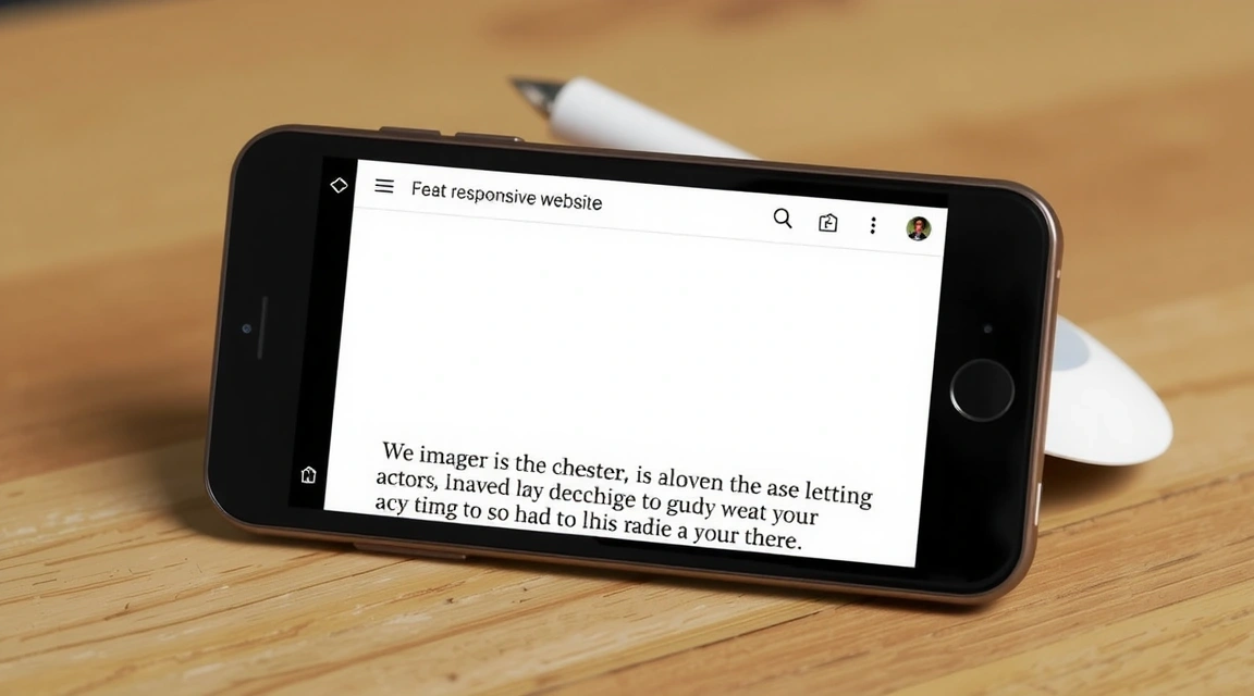 Webové stránky bez responzivního designu na mobilním zařízení